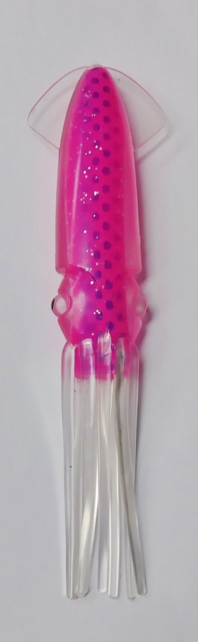 soft squid pink with blue dots