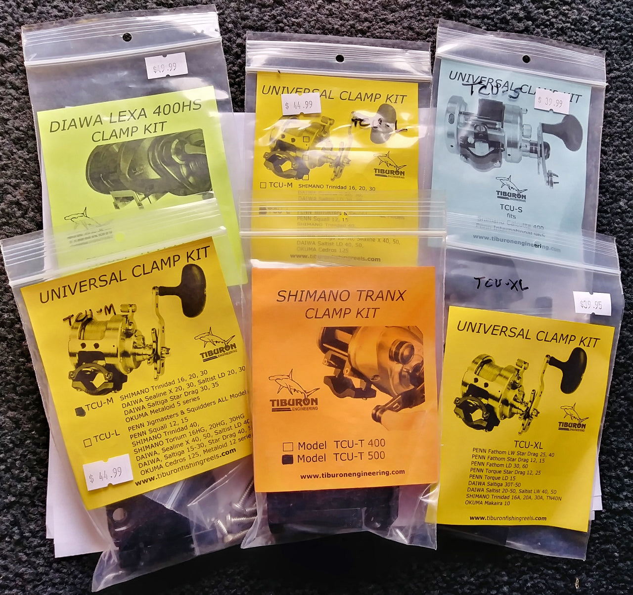 tiburon reel clamps
